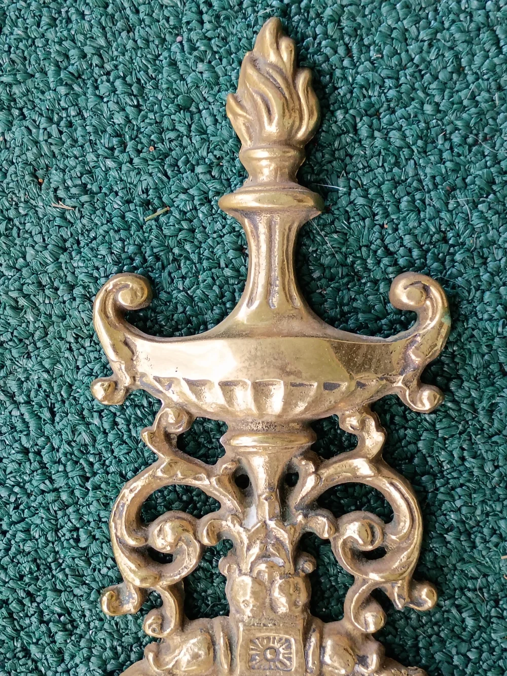 Ornate Gold Oval Wall Mirror with Twin Candle Holders